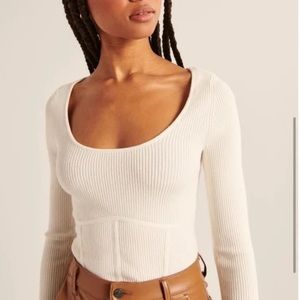 Abercrombie and Fitch- Long Sleeve Corset Sweater